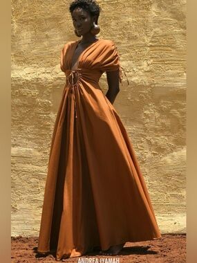 knee length dresses for ladies ANDREA IYAMAH VOLA MAXI DRESS – The Lotte Accra